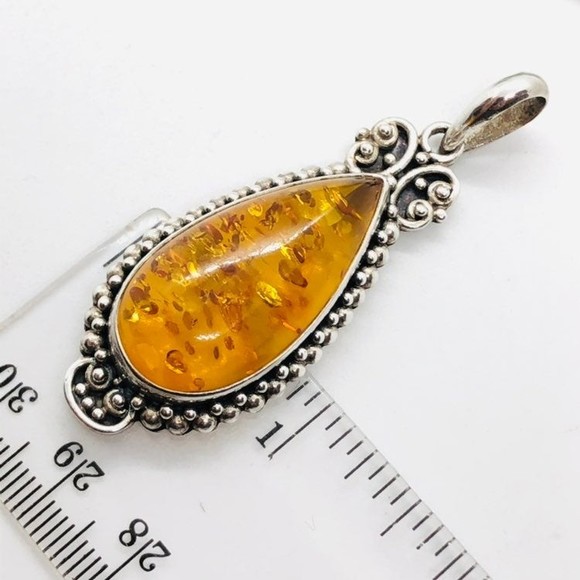 Sterling Baltic Amber Pendant - Picture 4 of 5